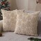 Christmas Pillow Covers 18x18 inch Set of 2 Christmas Decorations Soft Plush Faux Fur Beige Christmas Tree Embroidered Christmas Lights Throw Pillow Covers Winter Holiday for Sofa Living Room